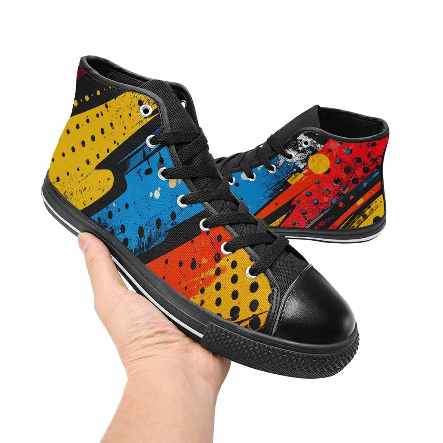 MEN'S Comic Book Halftone High Top Canvas Neon Fantasy Sneakers
