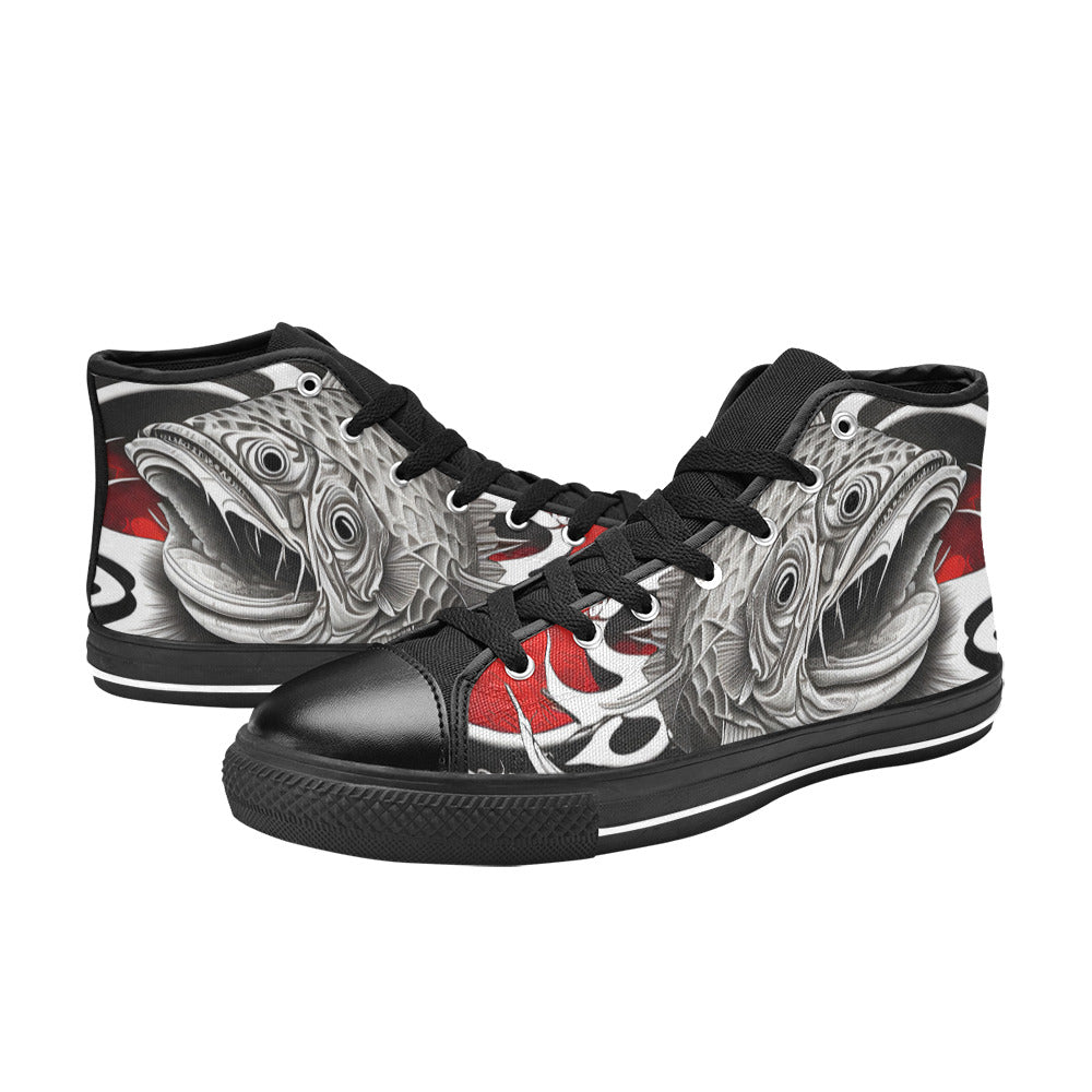 MEN'S Japanese Fish Art Men’S High Top Canvas Surreal Sneakers