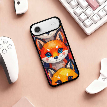 iPhone 17 Air Case — Watercolor Kawaii Fox Faces Watercolor Abstract, Custom Print Case Cover