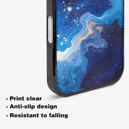 iPhone 16 Plus Case — Galaxy Art Blue Starfield Small Galaxy, Personalized Phone Case