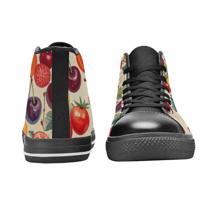 MEN'S Cherry Fruit Print High Top Canvas Surreal Custom Sneakers