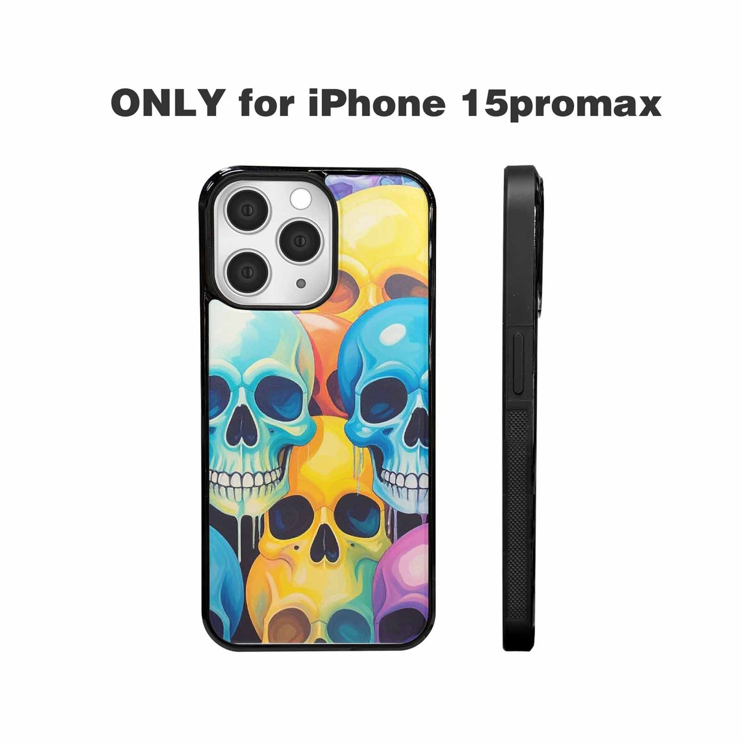 iPhone 15 Pro Max Case — Dripping Candy Skulls, Custom Print Case Cover