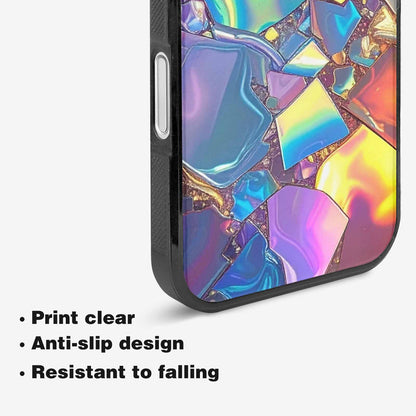 iPhone 16 Case — Holographic Iridescent Shimmer Pattern Hundreds Of, Custom Printed Phone Case