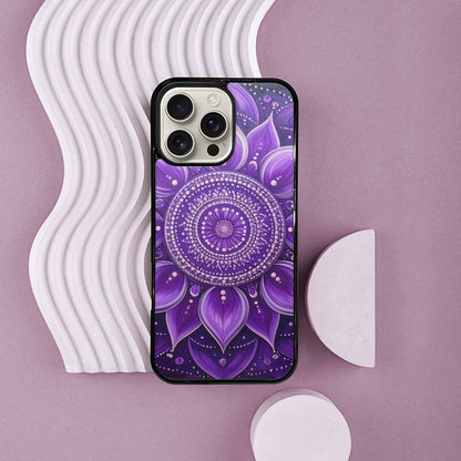 iPhone 16 Pro Max Case — Purple Mandala Bohemian Print Edge To, Customized Protective Case