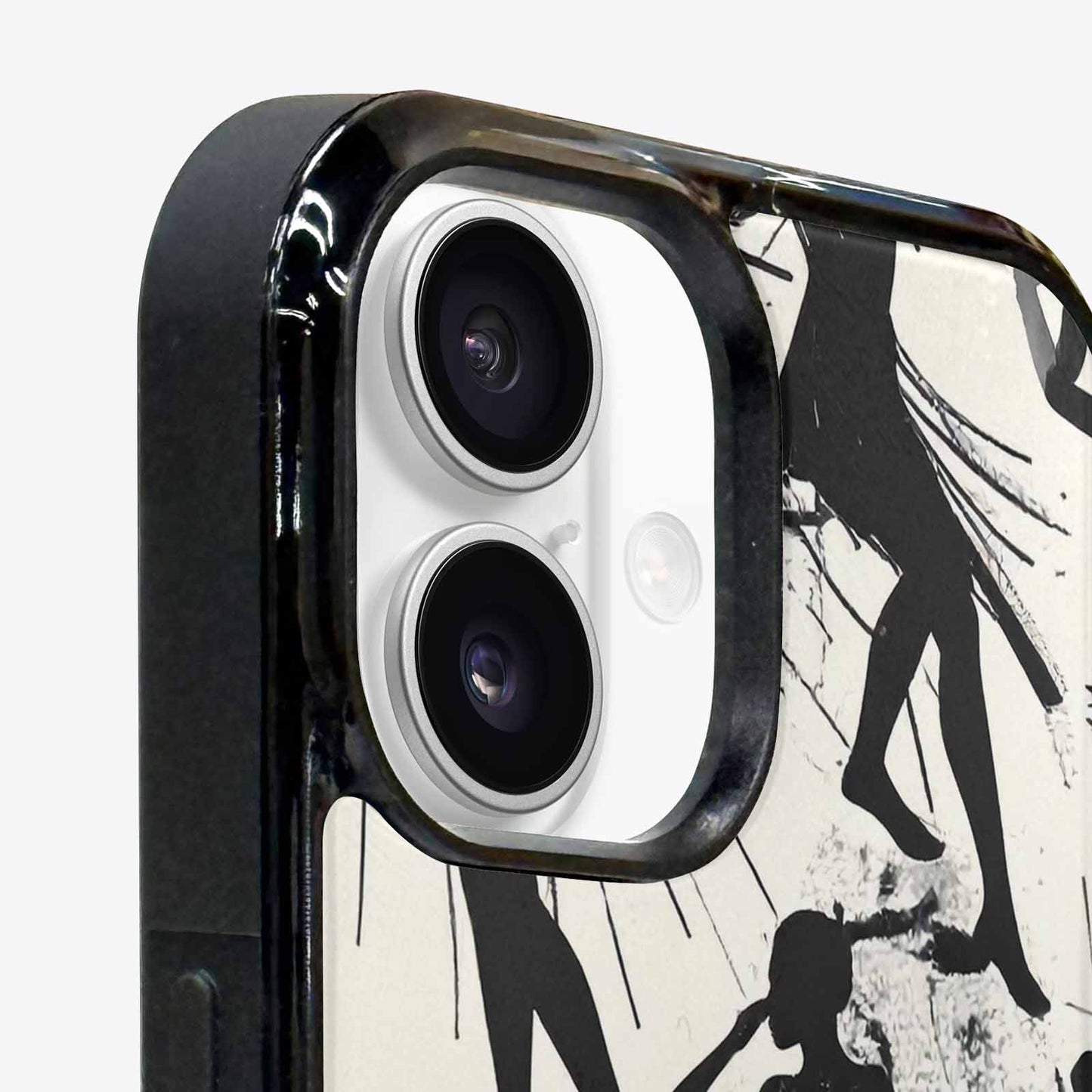iPhone 16 Plus Case — Bold Dancing Figure Line Art Pattern, Custom Made Phone Cover