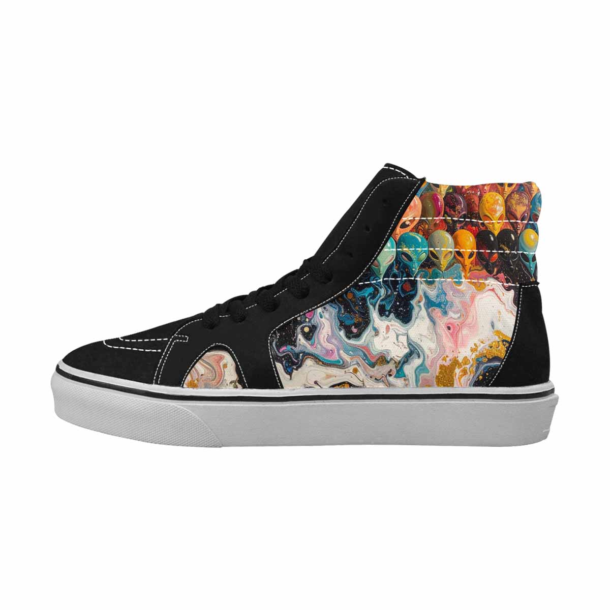 MEN'S Aliens  Marble Aliens High Top Canvas Grunge Shoes
