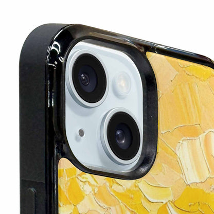 iPhone 15 Plus Case — Impressionist Sunflower Brushstroke Pattern Hundreds Of, Custom Art Phone Cover