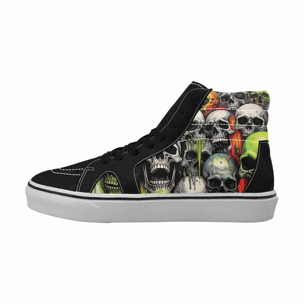 MEN'S Rainbow From Skull S High Top Canvas Neon Fantasy Custom Shoes