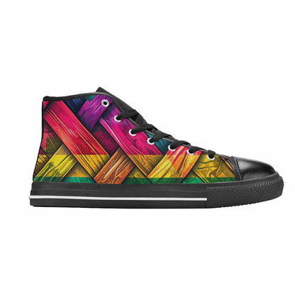 MEN'S Polysexual Flag Color High Top Canvas Surreal Custom Sneakers