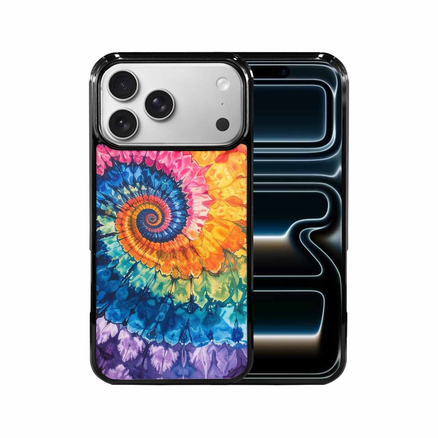 iPhone 17 Pro Max Case — Black &amp; Blue Ink Tie Dye, Customized Protective Case
