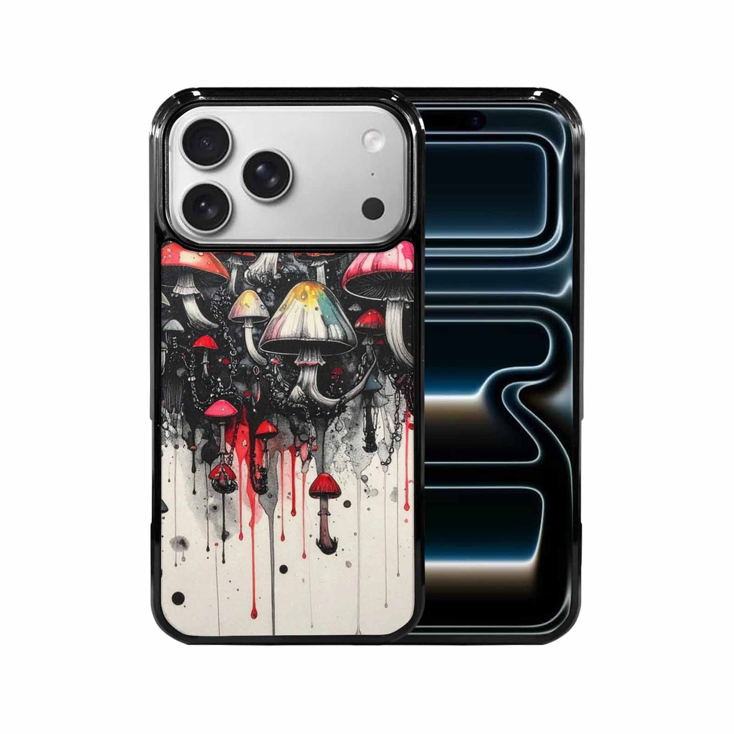iPhone 17 Pro Max Case — Black &amp; Red Ink Original Art, Custom Phone Case
