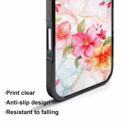 iPhone 17 Pro Case — Marble Floral, Custom Art Phone Cover