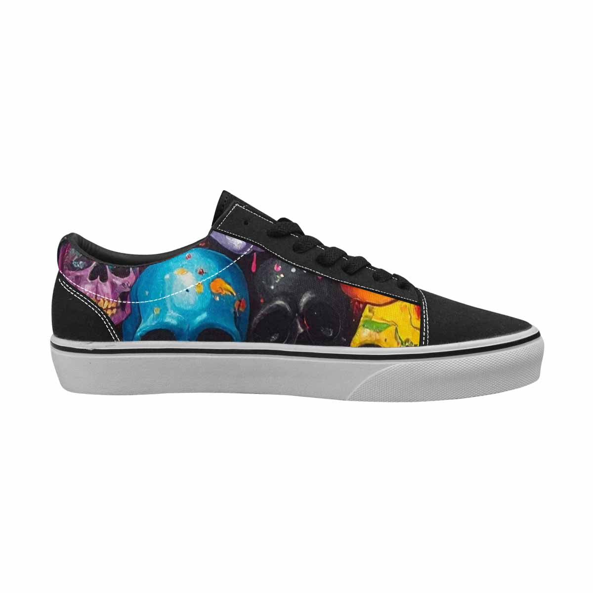 WOMEN'S Skulls (general) Lace-Up Canvas Wallpaper Art Custom Sneakers