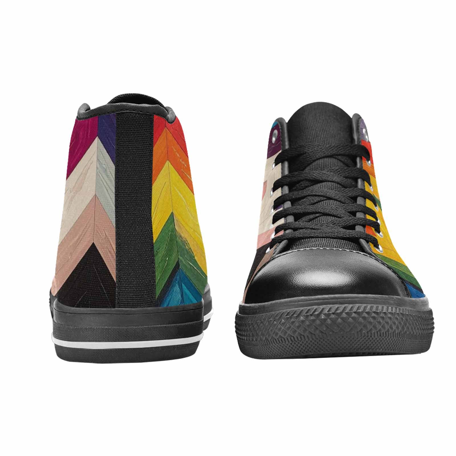 MEN'S Progress Pride Flag High Top Canvas Surreal Shoes