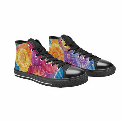 MEN'S Tie Dye Swirl High Top Canvas Dark Academia Shoes