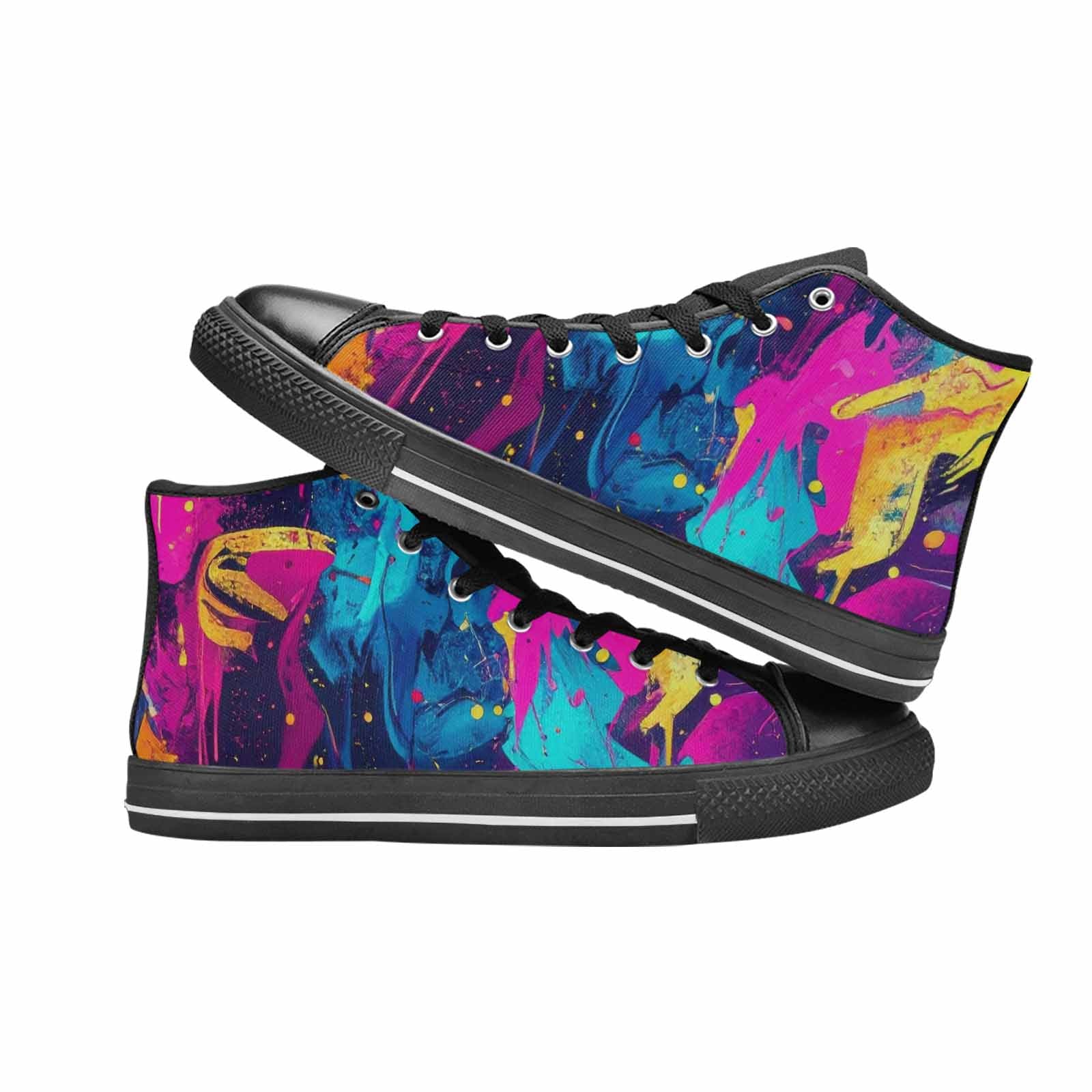 WOMEN'S Paint Splatter High Top Canvas Aesthetic Custom Shoes