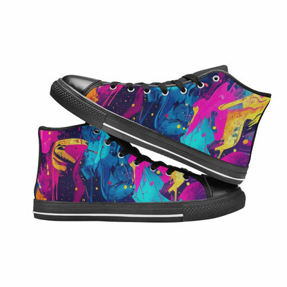 WOMEN'S Paint Splatter High Top Canvas Aesthetic Custom Shoes