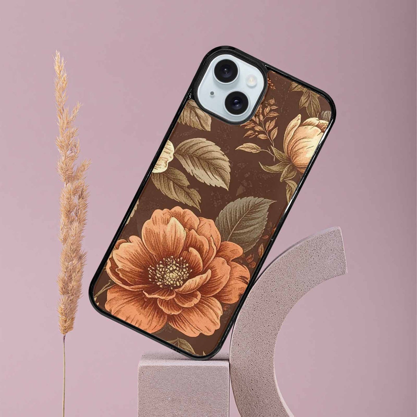 iPhone 15 Plus Case — Vintage Botanical Art Pattern, Customized Protective Case