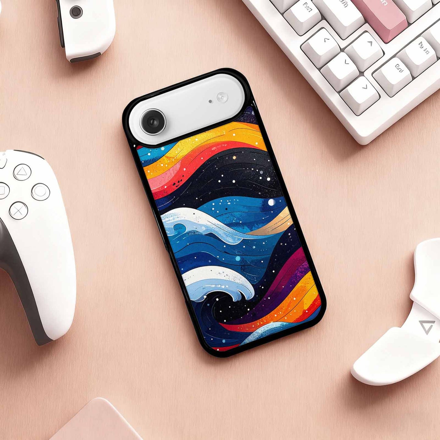 iPhone 17 Air Case — Glossy Winter Wave Seamless Cartoon Cute, Custom Phone Case