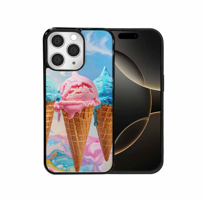 iPhone 15 Pro Max Case — Collage Of Overlapping Waffle Cone Icecream, Custom Printed Phone Case