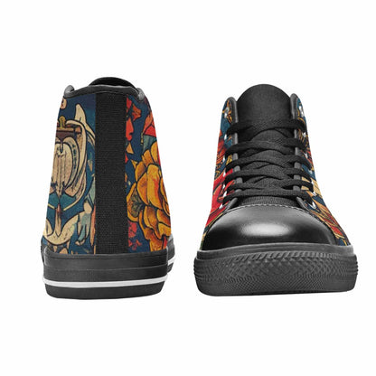 MEN'S Old School Tattoo High Top Canvas Neon Fantasy Shoes