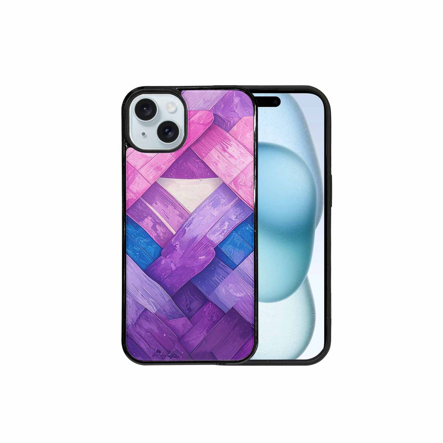 iPhone 15 Plus Case — Bisexual Flag Color Theme Small Rainbow, Custom Designed Case Cover