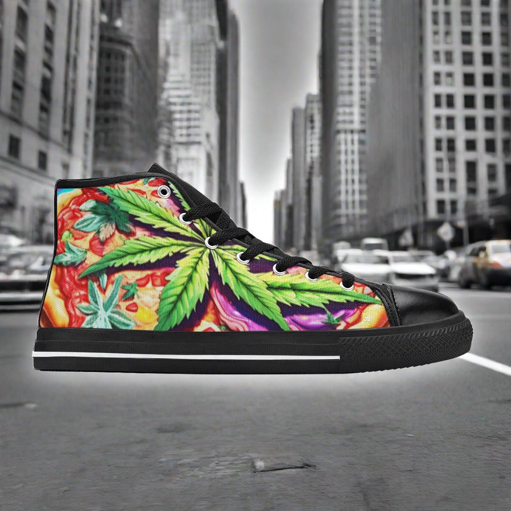 Phoenix Orange Black Wearable WOMEN Bold Art - Freaky Shoes | Custom Art Sneakers