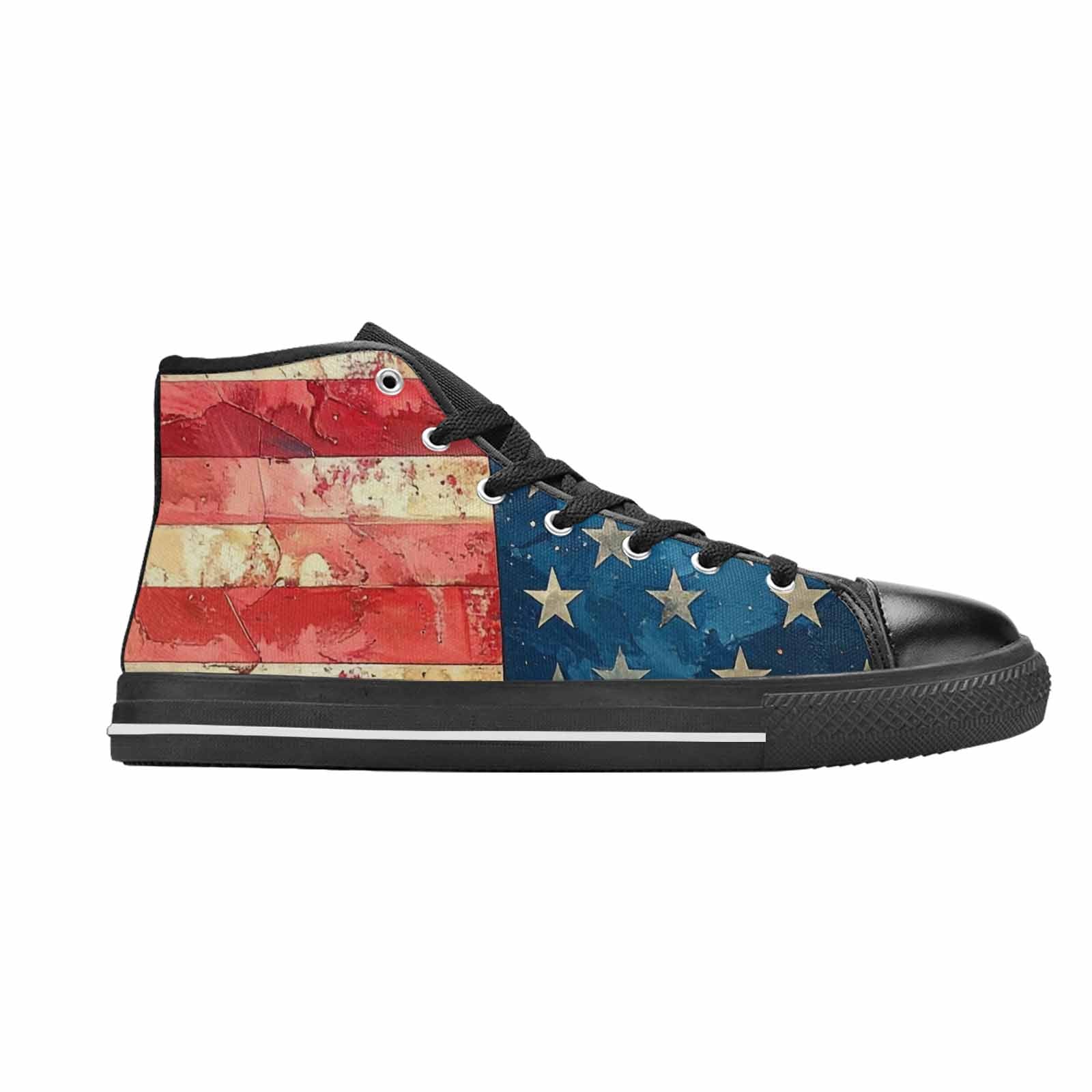 MEN'S American Flag Stars High Top Canvas Aesthetic Custom Sneakers