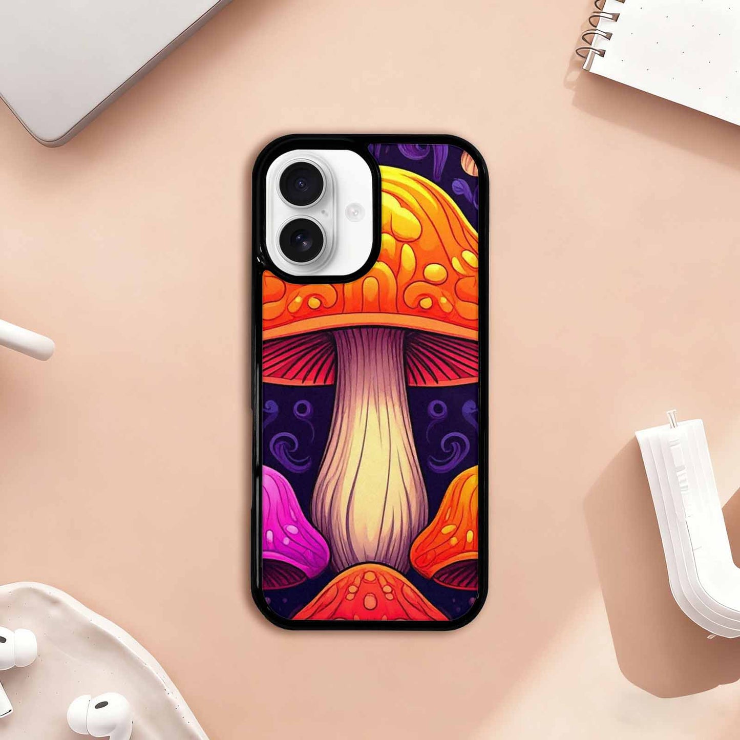 iPhone 17 Case — Psychedelic Mushroom Cartoon Pattern Cartoon Cute, Custom Art Phone Cover