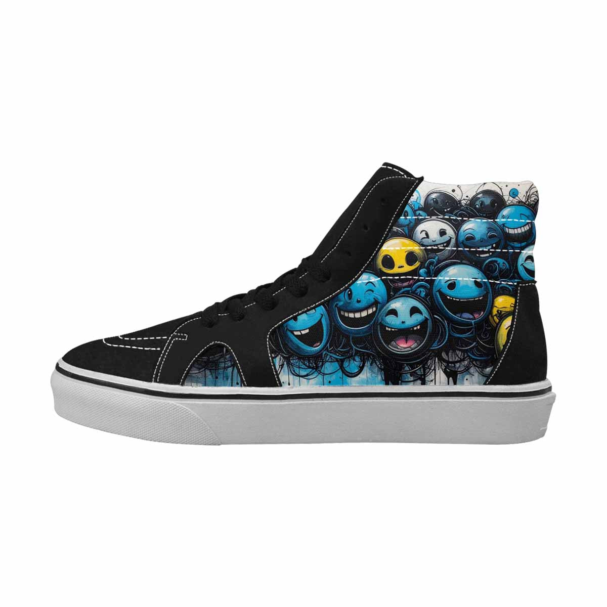 MEN'S Melting Moon Smiley High Top Canvas Dark Academia Sneakers