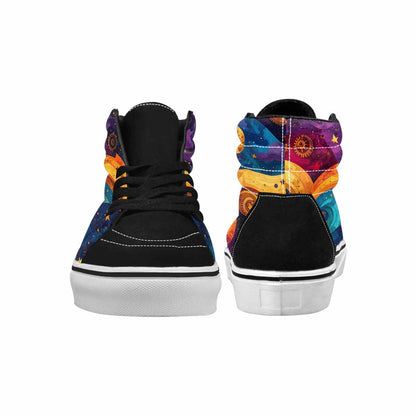 WOMEN'S Steampunk Galaxy High Top Canvas Vivid Custom Sneakers