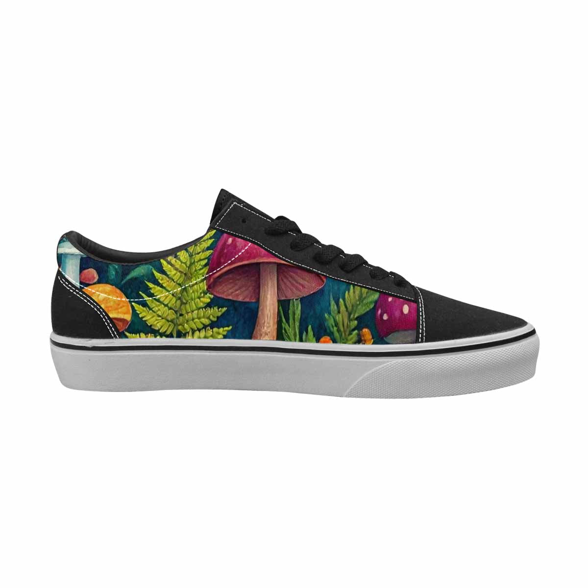 WOMEN'S Mushrooms  Botanical Mushrooms Lace-Up Canvas Aesthetic Shoes