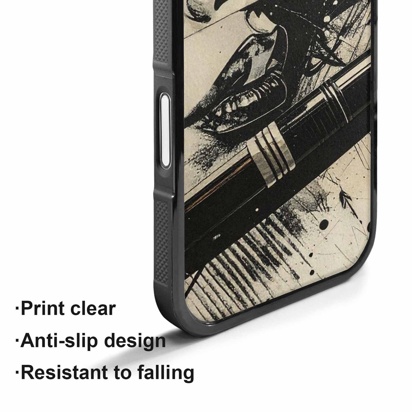 iPhone 17 Case — Black And White Solid Retro Vintage, Custom Printed Phone Case