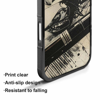iPhone 17 Case — Black And White Solid Retro Vintage, Custom Printed Phone Case