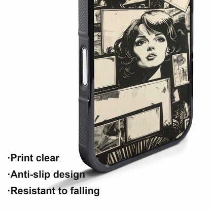 iPhone 17 Pro Case — Black And White Solid Black Retro, Custom Phone Case