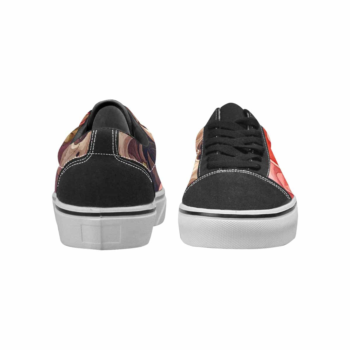 WOMEN'S Skulls Roses Soft Airbrush Canvas Lace-Up Aesthetic Shoes
