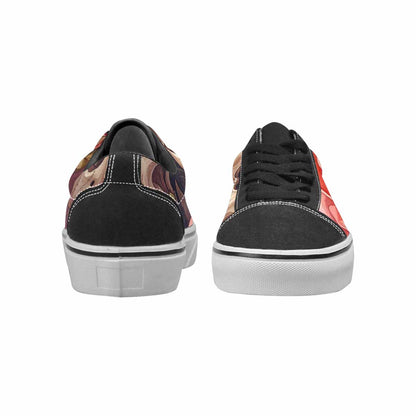 WOMEN'S Skulls Roses Soft Airbrush Canvas Lace-Up Aesthetic Shoes