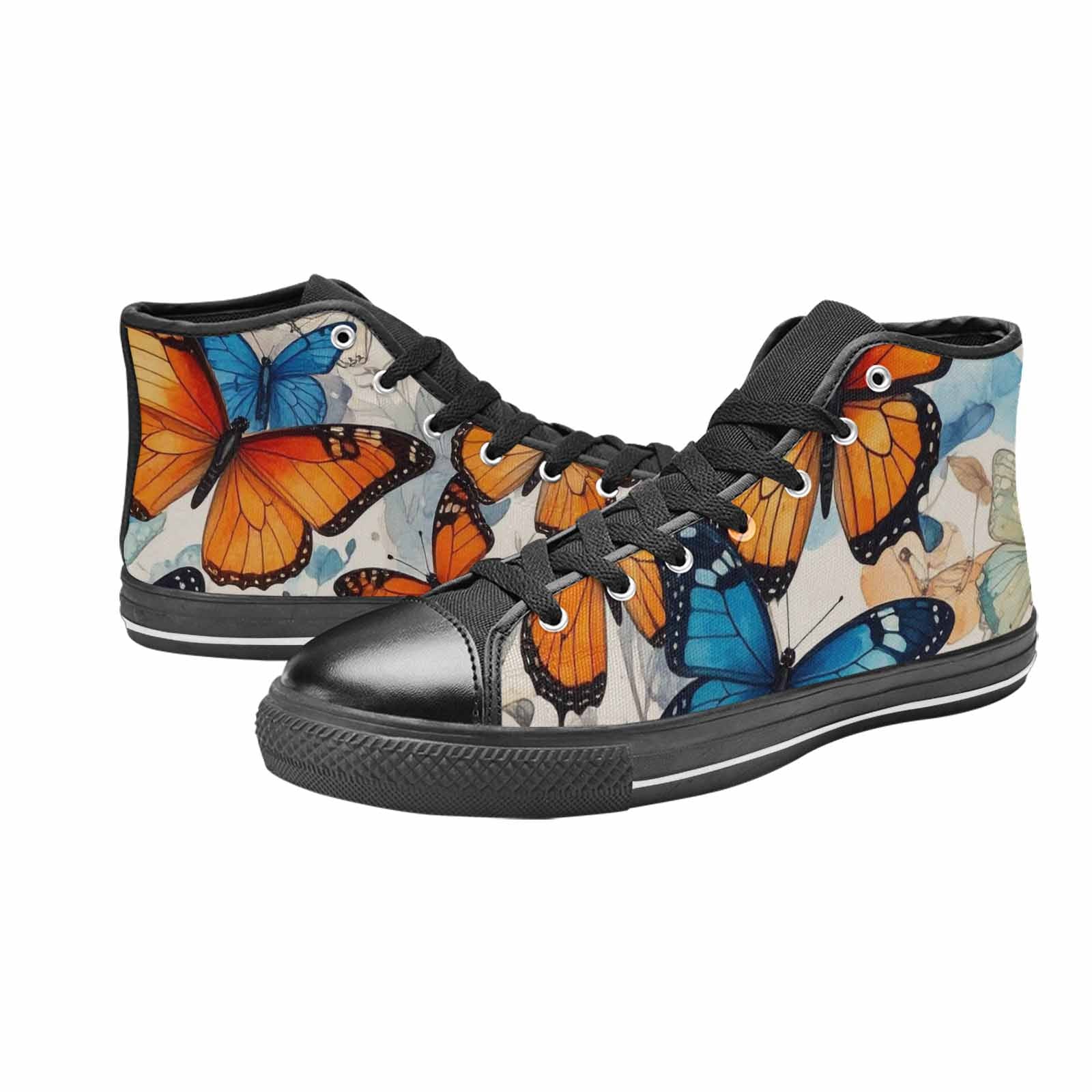 MEN'S Butterfly Wing High Top Canvas Vibrant Chaos Sneakers