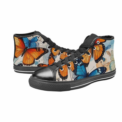 MEN'S Butterfly Wing High Top Canvas Vibrant Chaos Sneakers