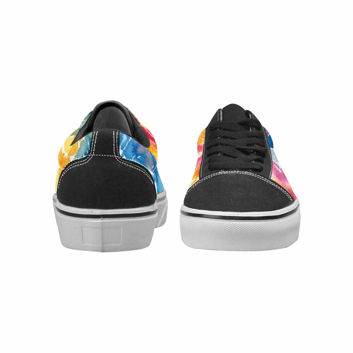 WOMEN'S Tie Dye Swirl Canvas Lace-Up Wallpaper Art Custom Sneakers