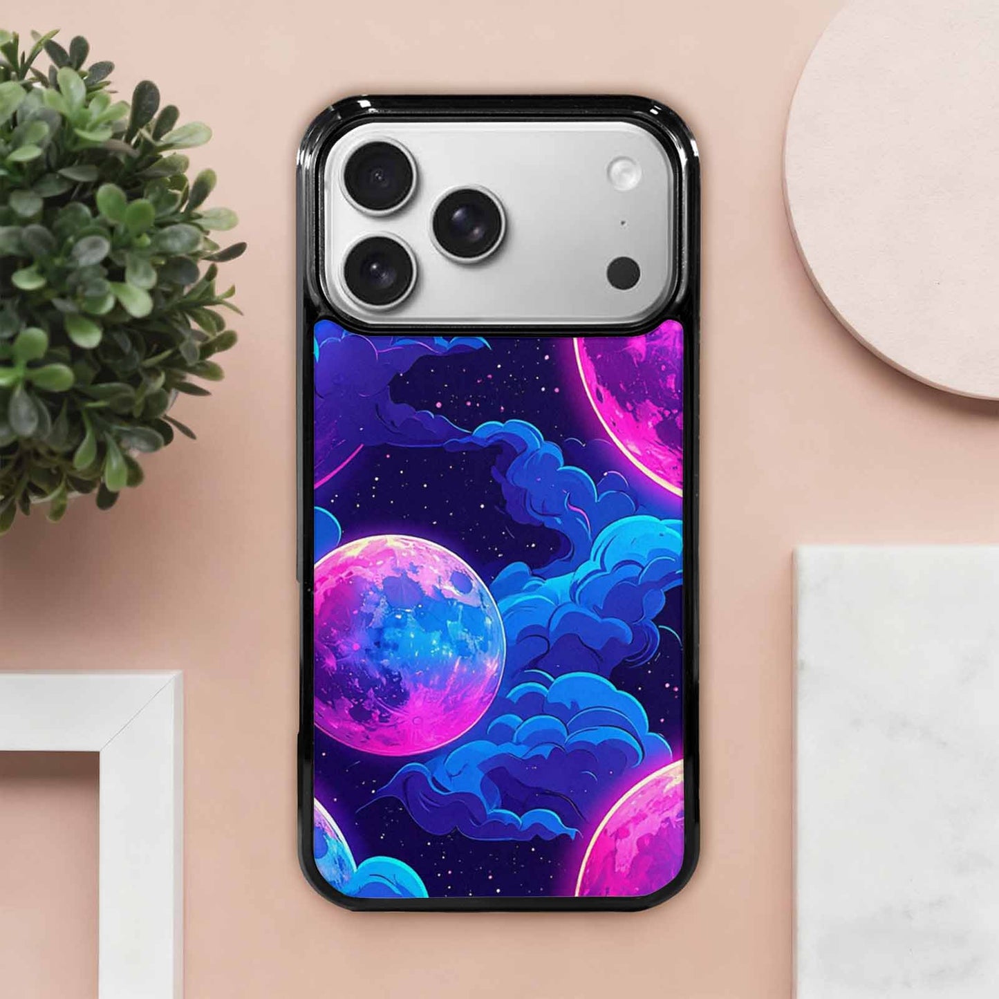 iPhone 17 Pro Max Case — Neon Winter Moon Cartoon Cute, Customized Protective Case