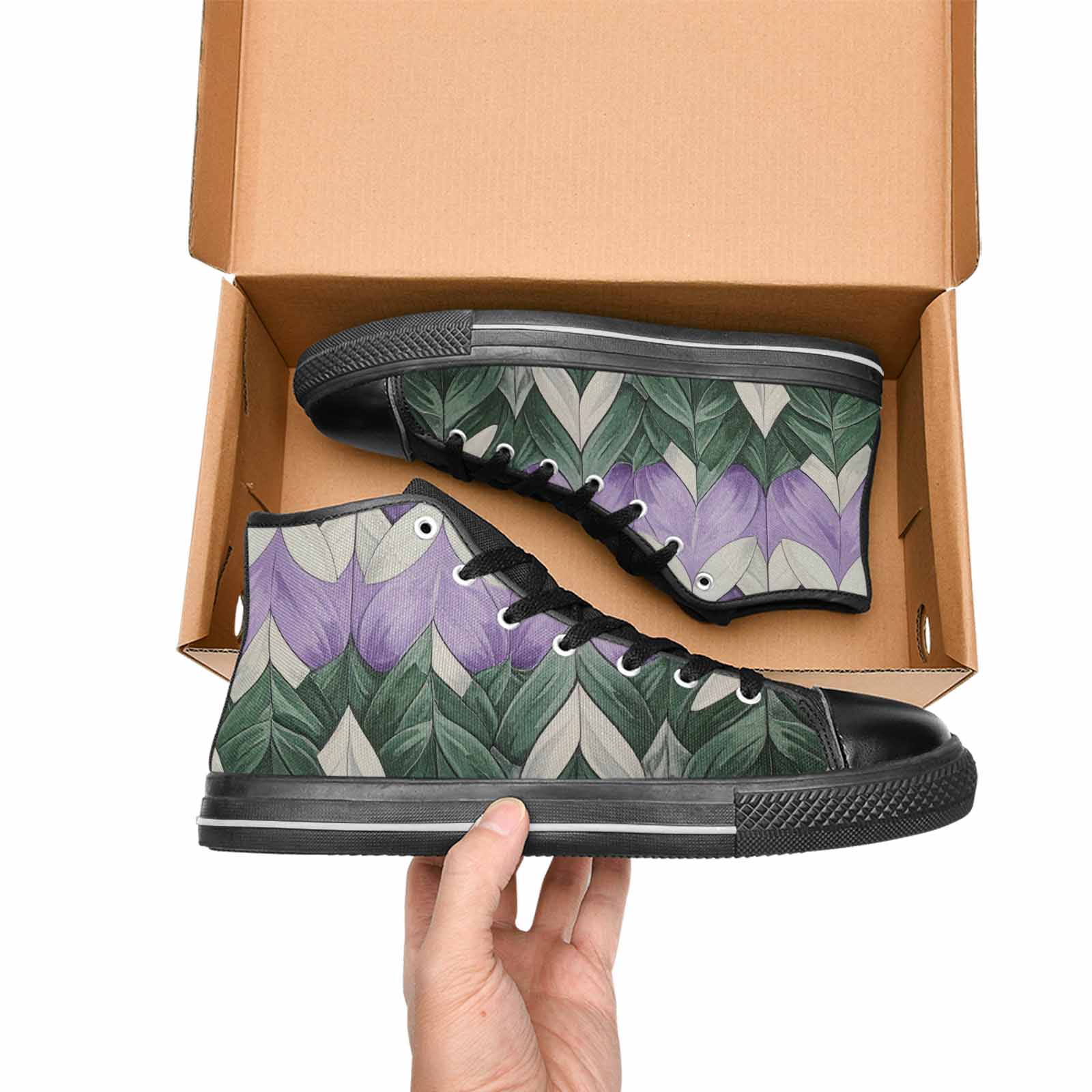 MEN'S Genderqueer Flag Color High Top Canvas Grunge Custom Sneakers