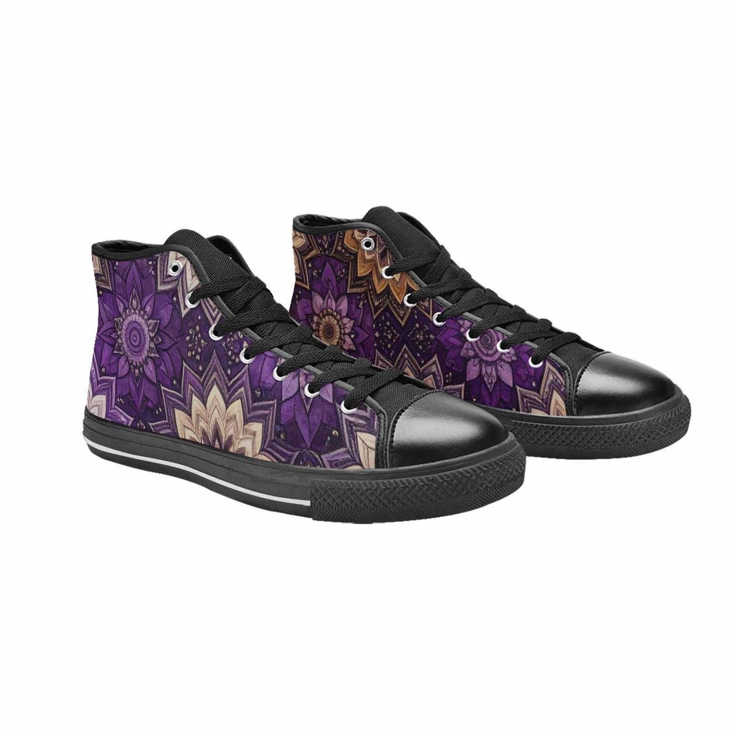 WOMEN'S Mandala High Top Canvas Wallpaper Art Custom Sneakers