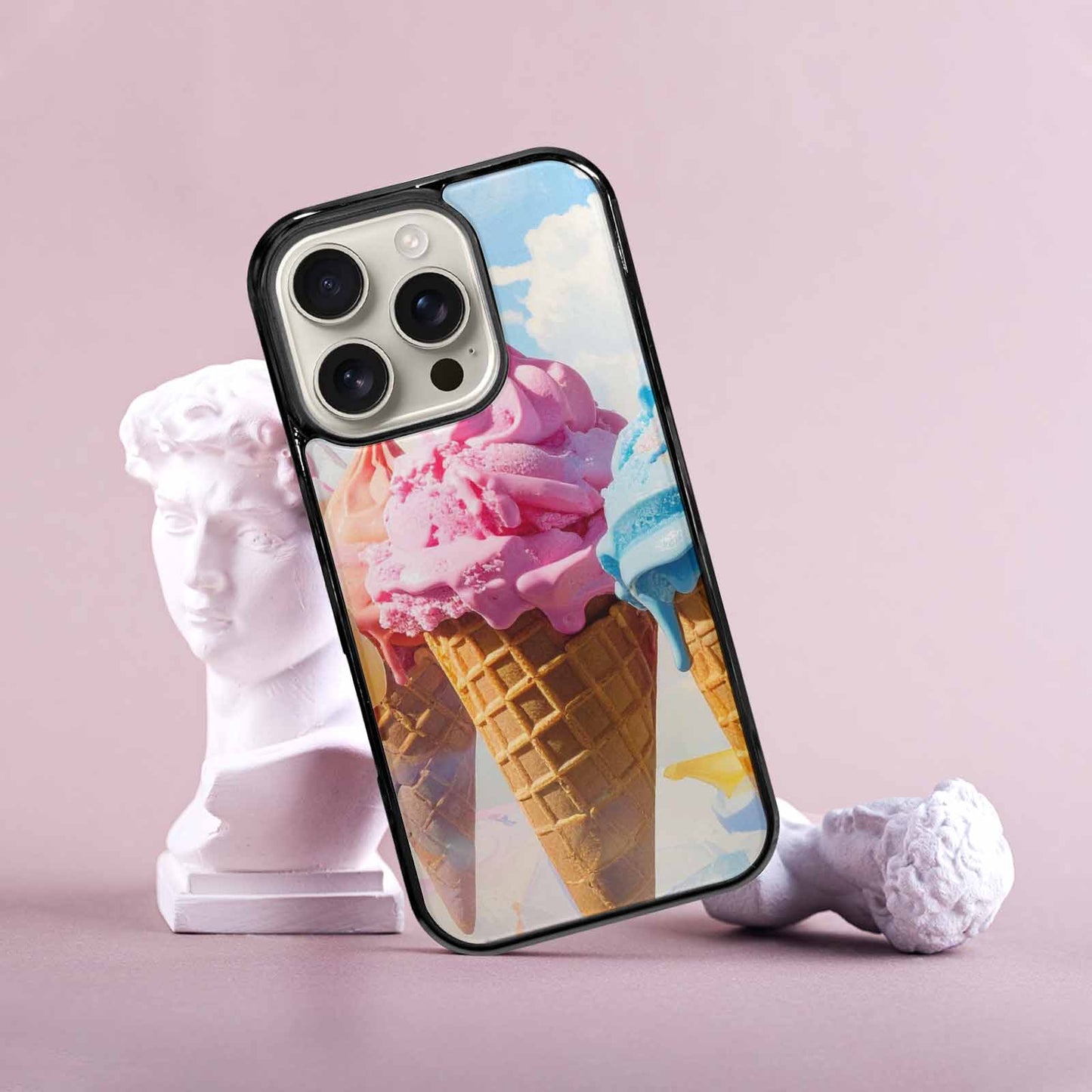 iPhone 16 Pro Case — Collage Of Overlapping Waffle Cone Icecream, Custom Designed Case Cover