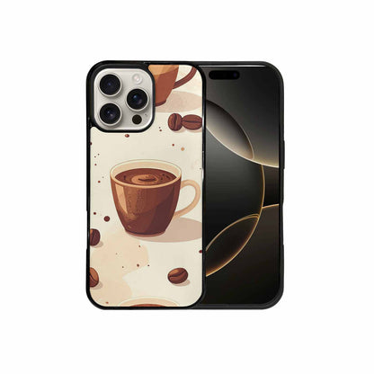 iPhone 16 Pro Max Case — Coffee Cup And Bean Pattern Seamless, Custom Print Case Cover