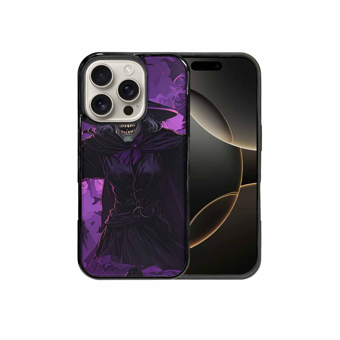 iPhone 16 Pro Case — Scary Horror Halloween Art Print Edge, Custom Made Phone Cover