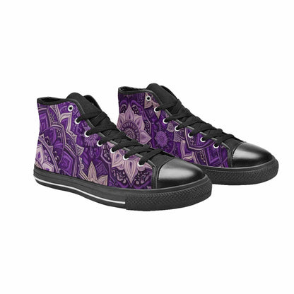 WOMEN'S Mandala High Top Canvas Grunge Custom Sneakers