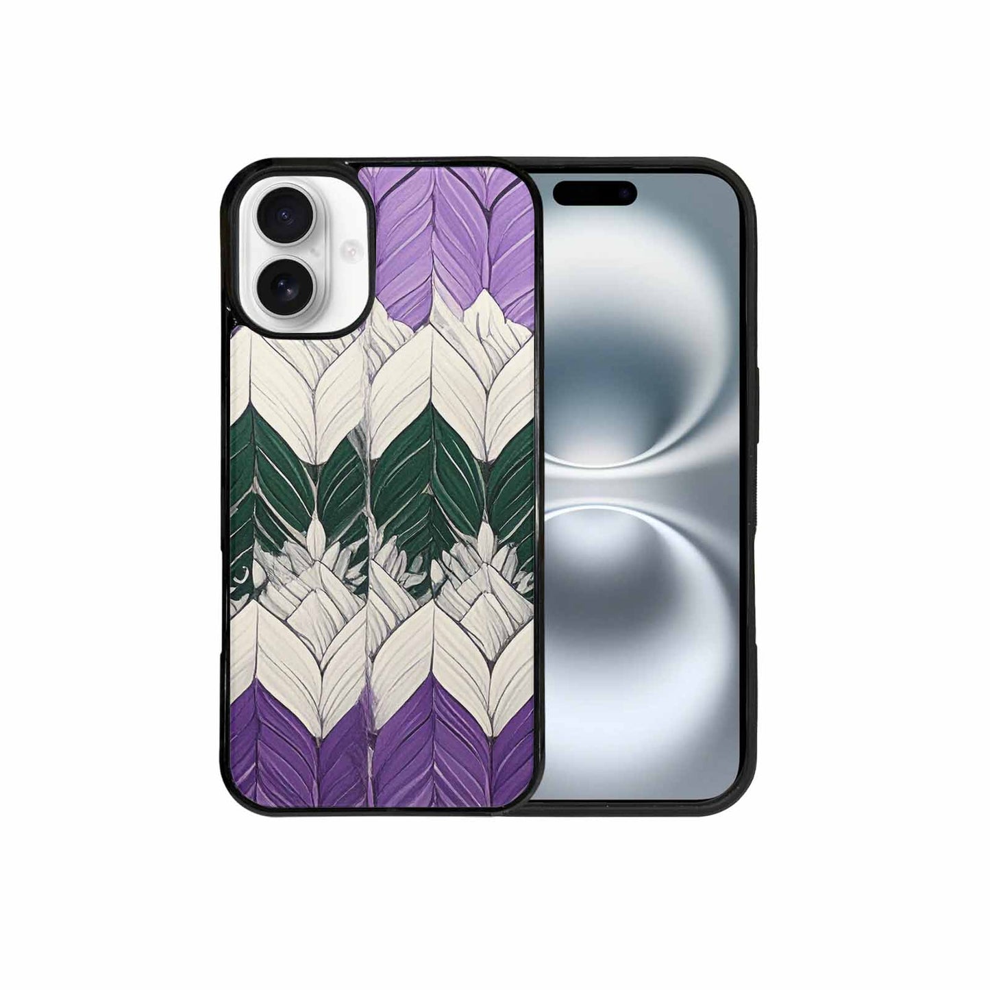 iPhone 16 Plus Case — Genderqueer Flag Color Theme Small Rainbow, Unique Phone Case Design