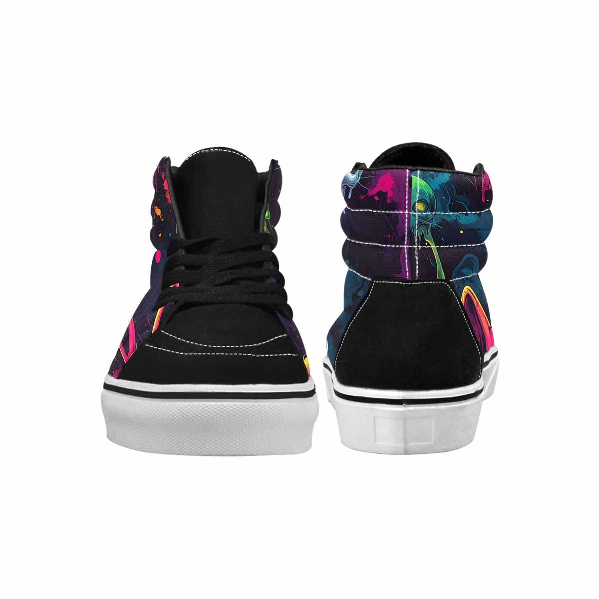 MEN'S Radioactive Ghost Bunny Skull High Top Canvas Y2K Shoes