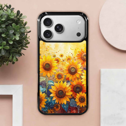 iPhone 17 Pro Max Case — Full Color Vibrant Sunflower Floral, Custom Print Case Cover